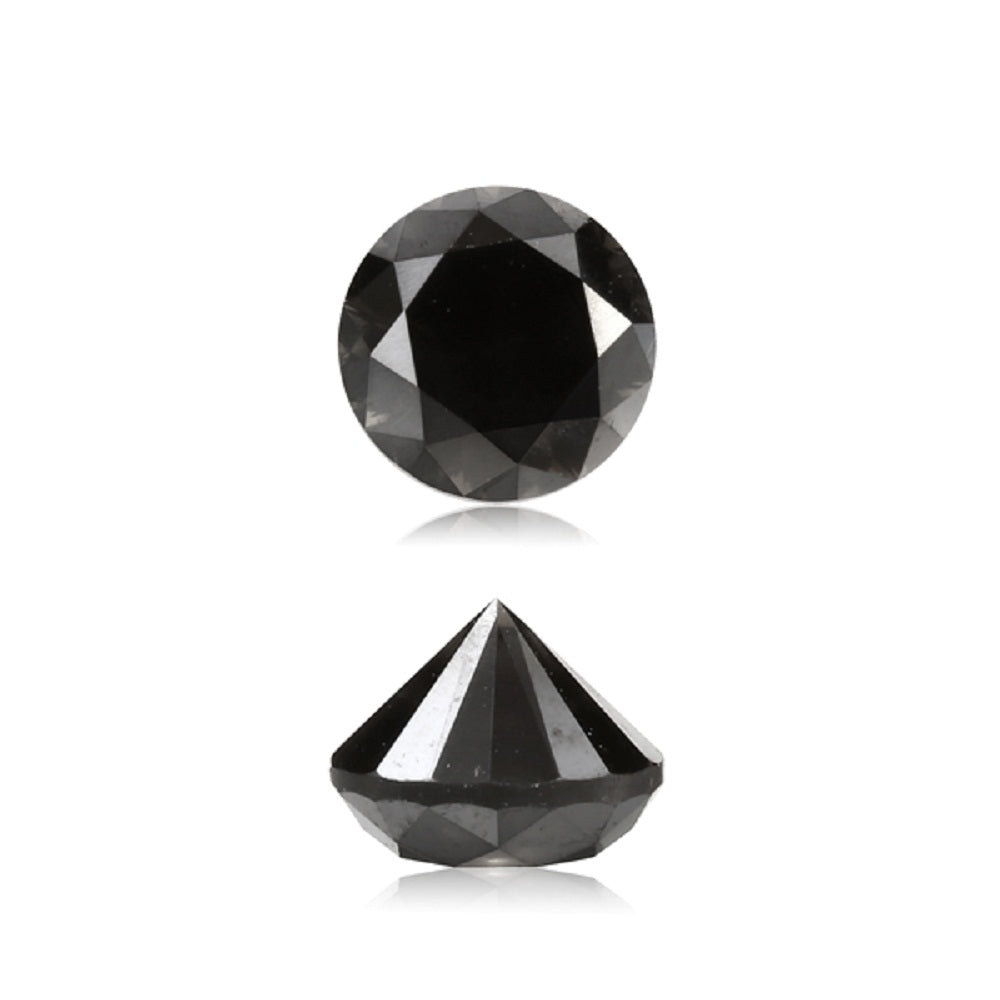 0.95 Cts Treated Fancy Black Diamond AAA Quality Round Cut