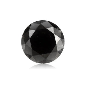 0.57 Cts Treated Fancy Black Diamond AAA Quality Round Cut