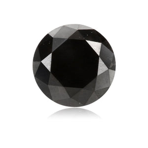 0.57 Cts Treated Fancy Black Diamond AAA Quality Round Cut