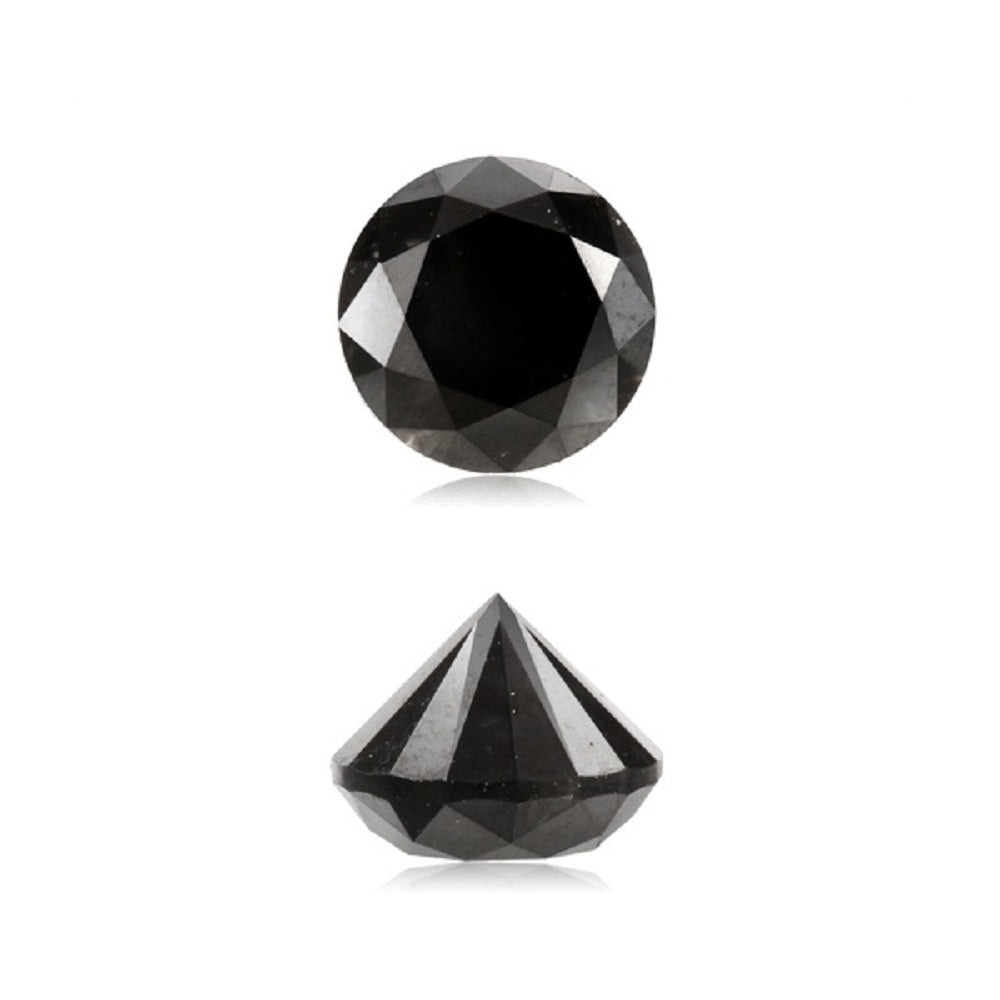 0.60 Cts Treated Fancy Black Diamond AAA Quality Round Cut