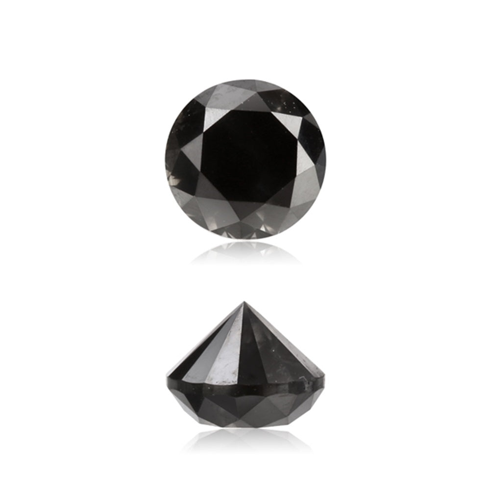 0.68 Cts Treated Fancy Black Diamond AAA Quality Round Cut