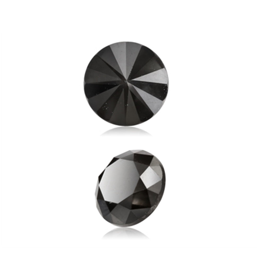 0.68 Cts Treated Fancy Black Diamond AAA Quality Round Cut