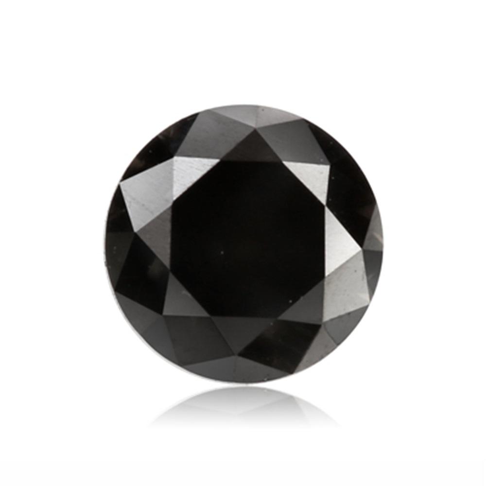 0.68 Cts Treated Fancy Black Diamond AAA Quality Round Cut