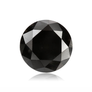 0.68 Cts Treated Fancy Black Diamond AAA Quality Round Cut