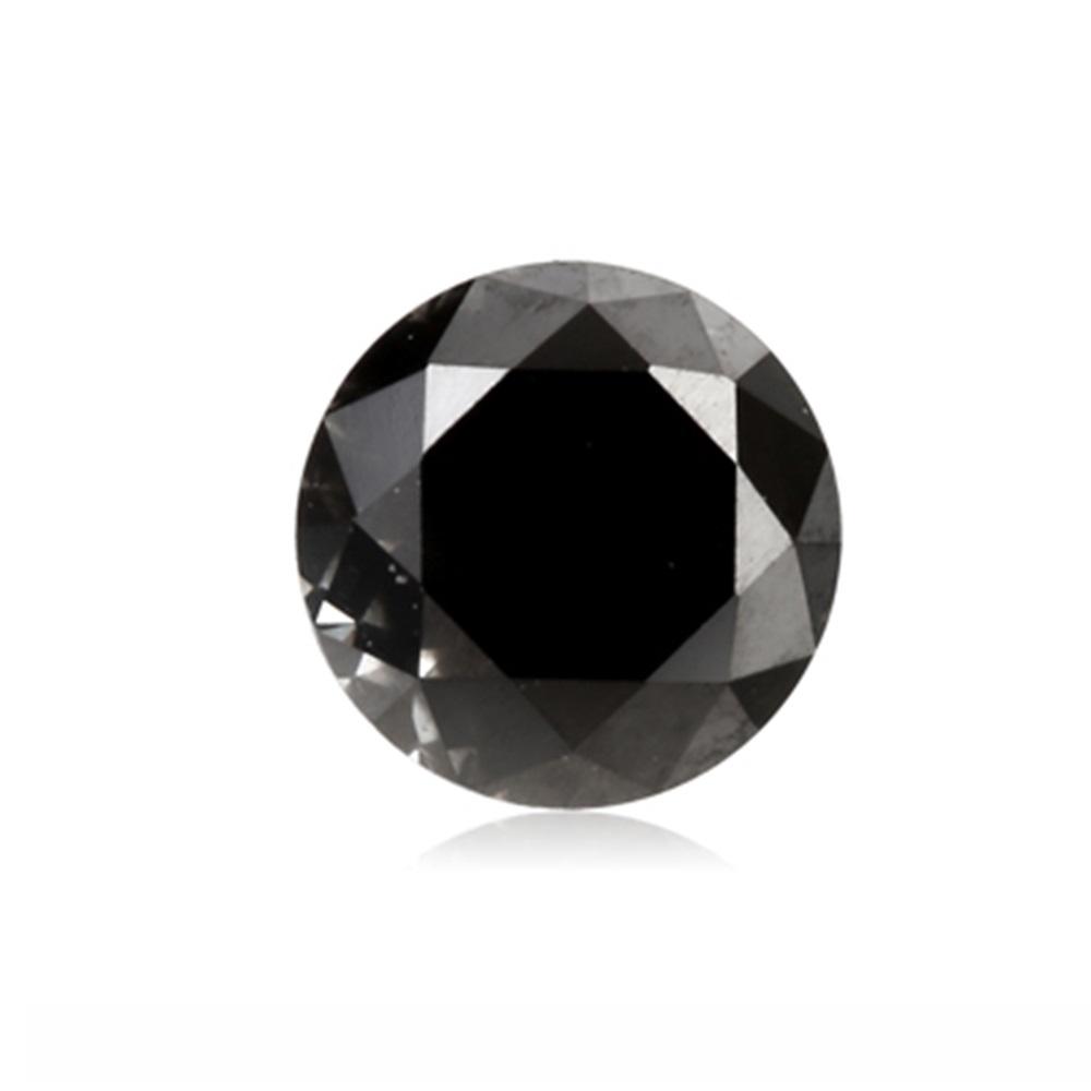 0.42 Cts Treated Fancy Black Diamond AAA Quality Round Cut