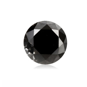0.42 Cts Treated Fancy Black Diamond AAA Quality Round Cut