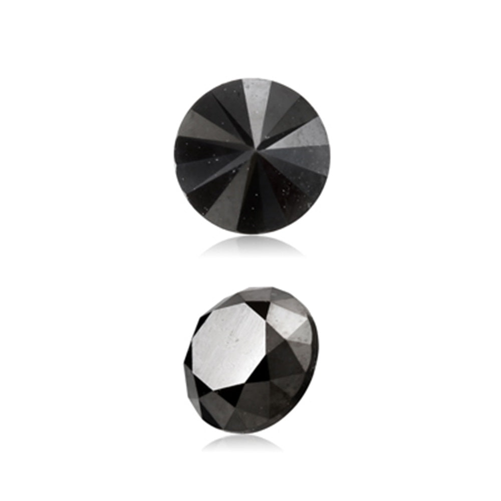 0.42 Cts Treated Fancy Black Diamond AAA Quality Round Cut