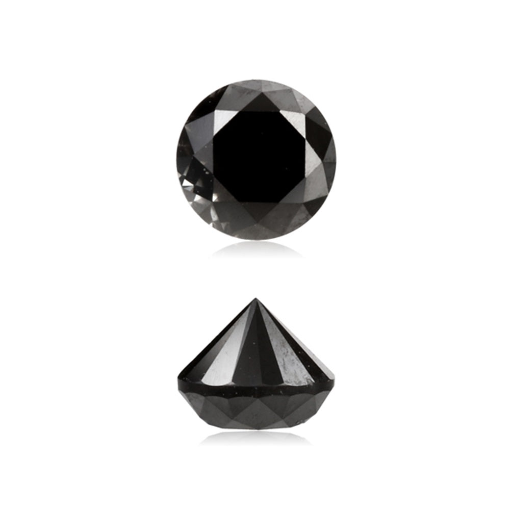 0.42 Cts Treated Fancy Black Diamond AAA Quality Round Cut