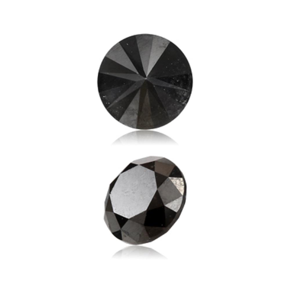 0.36 Cts Treated Fancy Black Diamond AAA Quality Round Cut