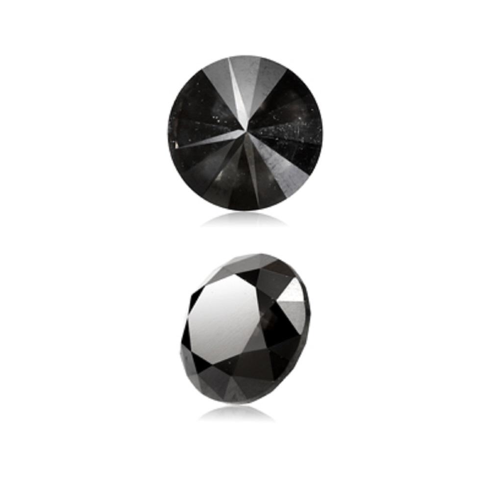 0.51 Cts Treated Fancy Black Diamond AAA Quality Round Cut