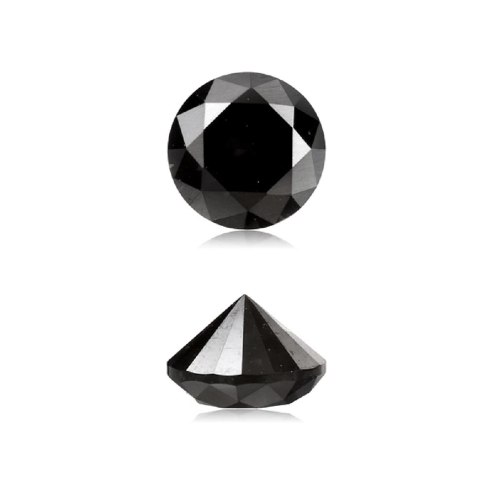 0.51 Cts Treated Fancy Black Diamond AAA Quality Round Cut