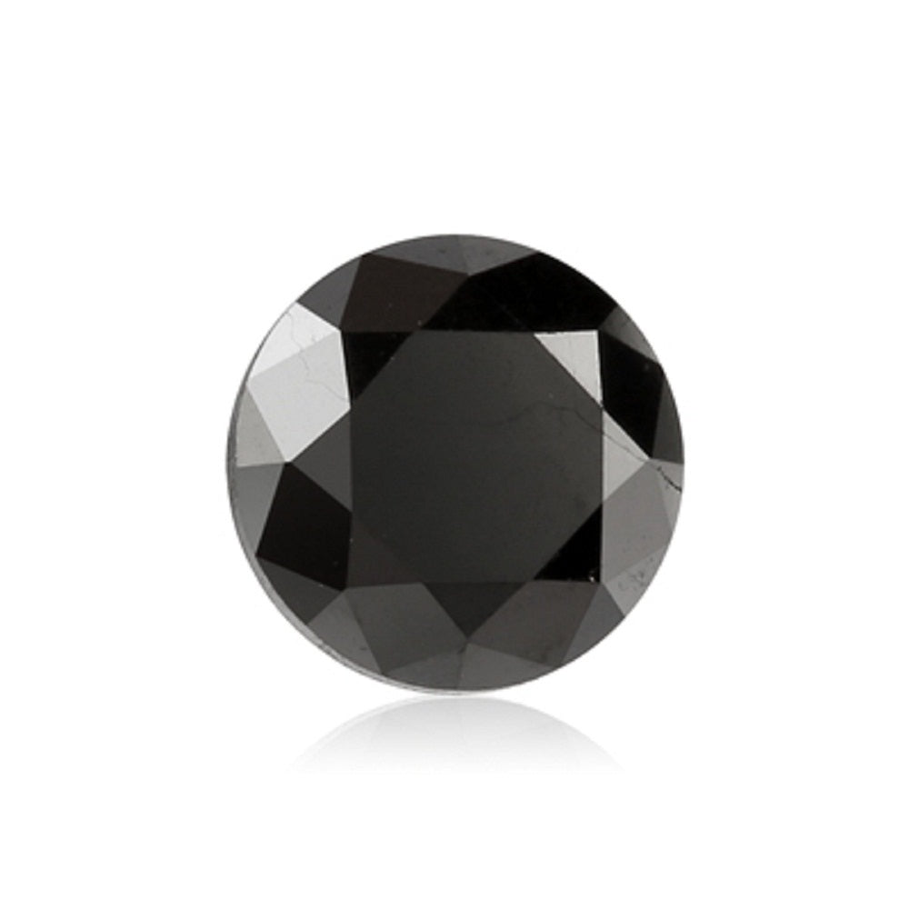 0.60 Cts Treated Fancy Black Diamond AA Quality Round Cut