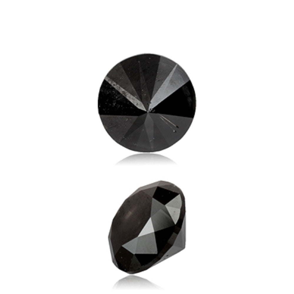0.77 Cts Treated Fancy Black Diamond AAA Quality Round Cut
