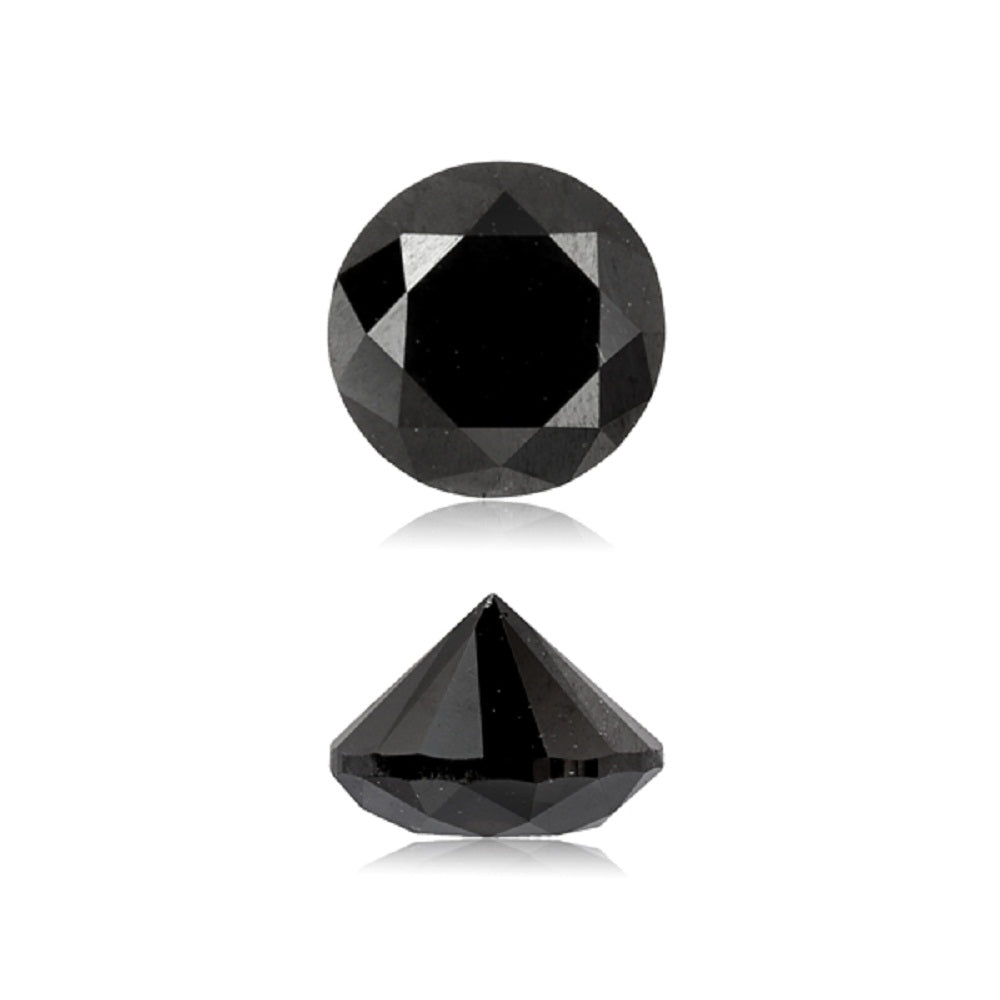 0.77 Cts Treated Fancy Black Diamond AAA Quality Round Cut