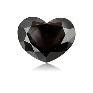 3.15 Cts Treated Fancy Black Diamond AAA Quality Heart Cut