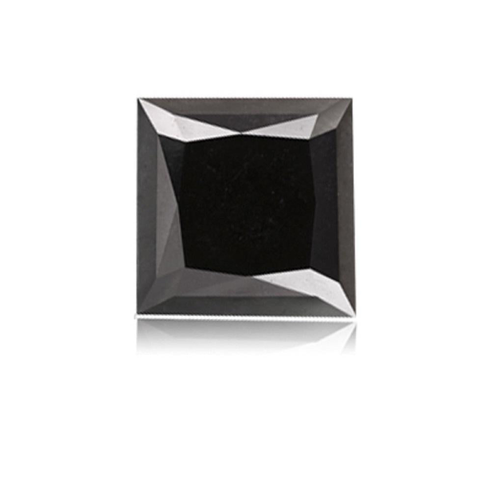 3.97 Cts Natural Fancy Black Diamond AAA Quality Princess Cut