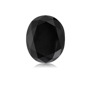 3.66 Cts Treated Fancy Black Diamond AAA Quality Oval Cut