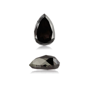 1.06 Cts Natural Fancy Black Diamond AAA Quality Pear Cut