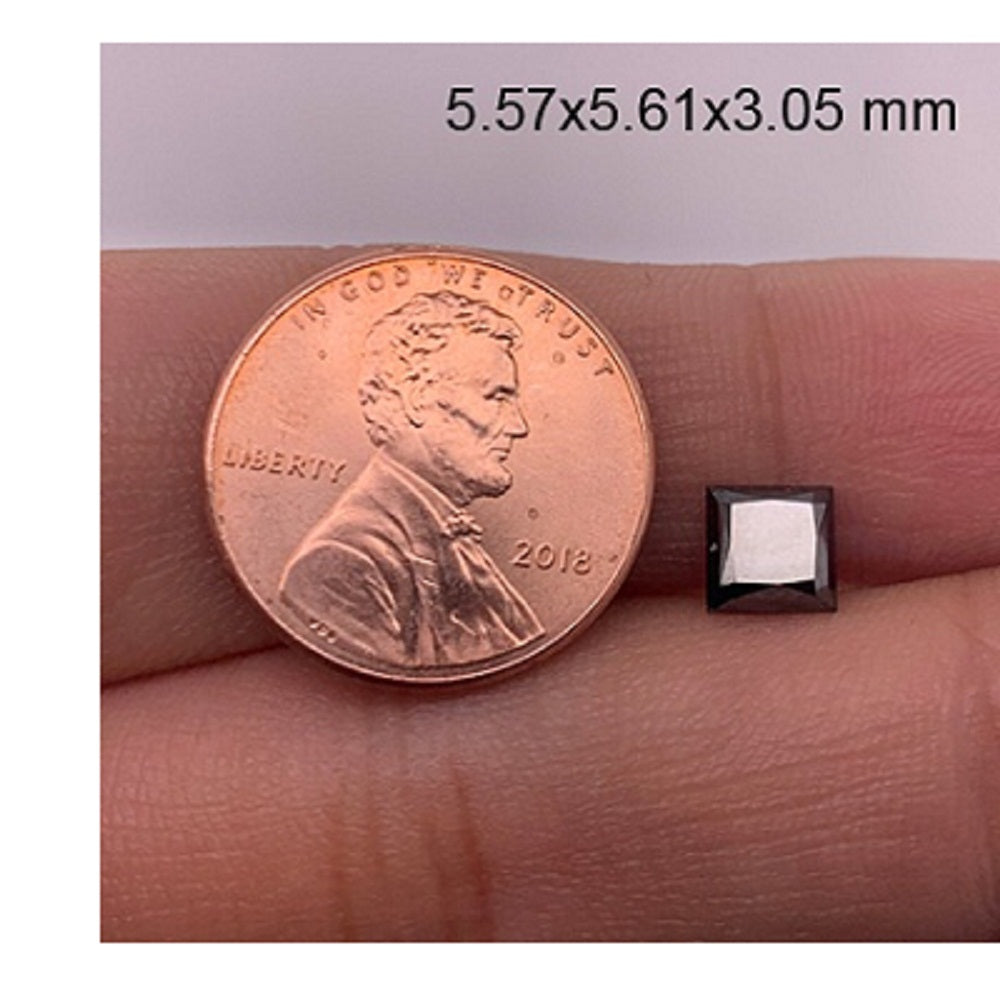 0.98 Cts Treated Fancy Black Diamond AAA Quality Princess Cut