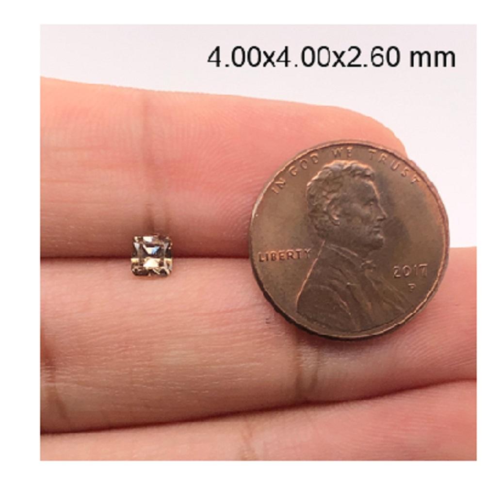 0.35 Cts Natural Fancy Brown Diamond VS1 Quality Princess Cut