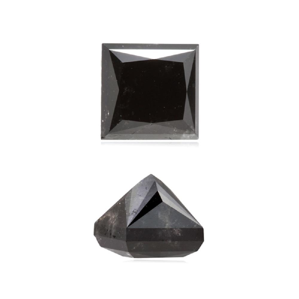 1.14 Cts Treated Fancy Black Diamond AAA Quality Princess  Cut
