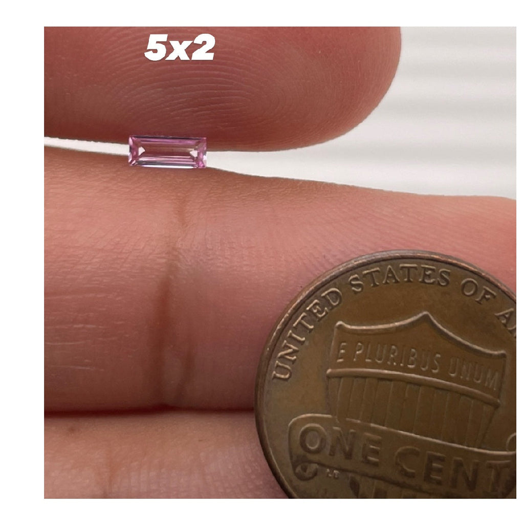 Baguette Best Synthetic Pink Sapphire