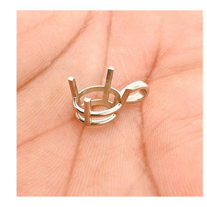 14K Gold Oval Basket Pendant Mounting Available in 5x3mm - 22x16mm