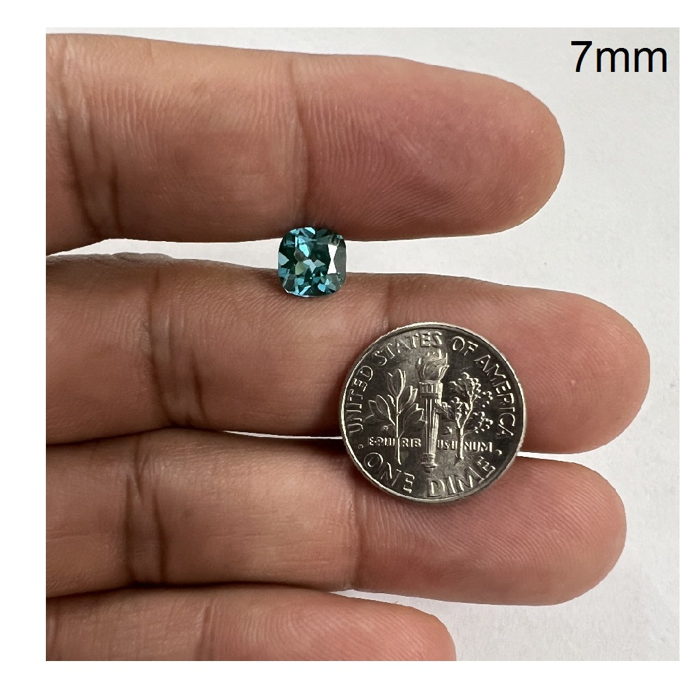 Lab Grown Paraiba Spinel Cushion Cut - (Squarish)