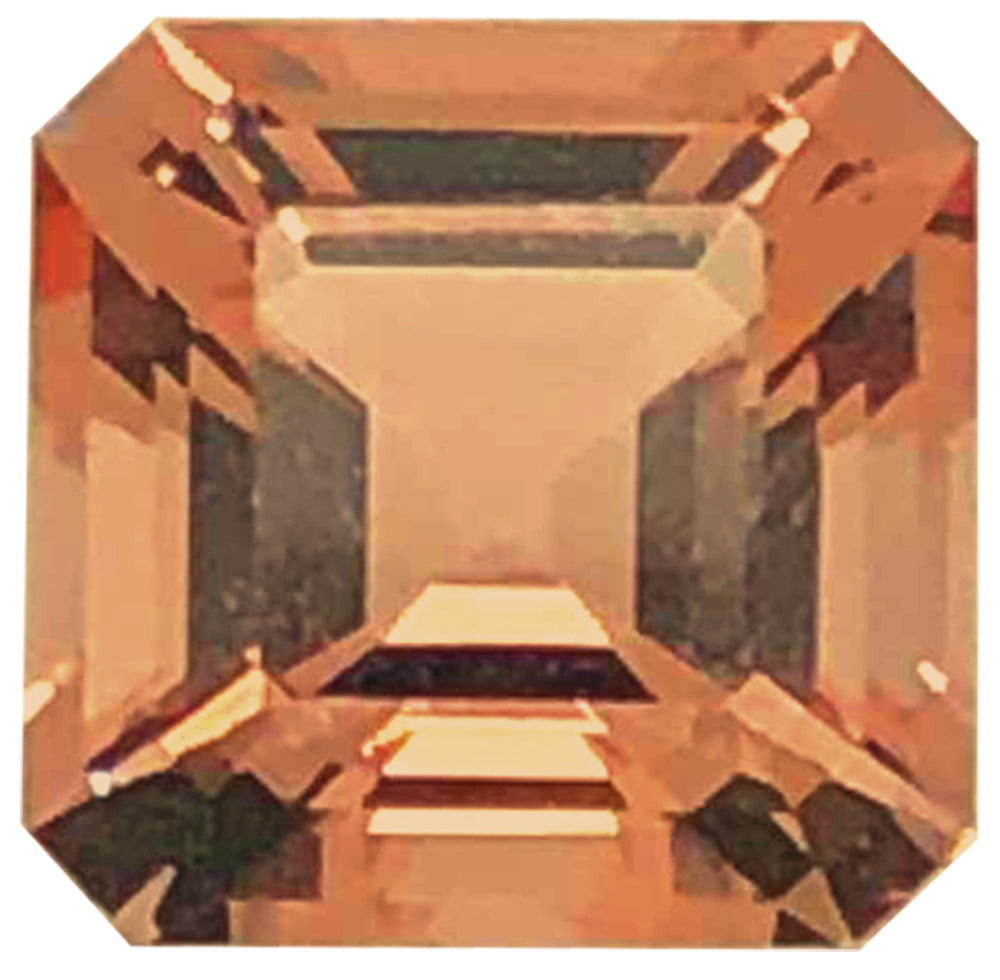 Synthetic Orange Sapphire Asscher Cut AAA Quality Available in 5x5mm - 8x8mm