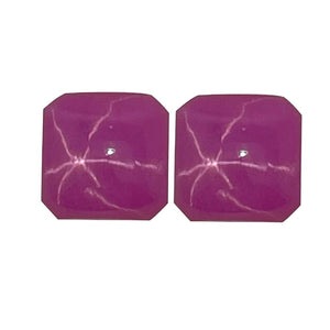 Lab Created Synthetic Star Ruby Square Cabochon