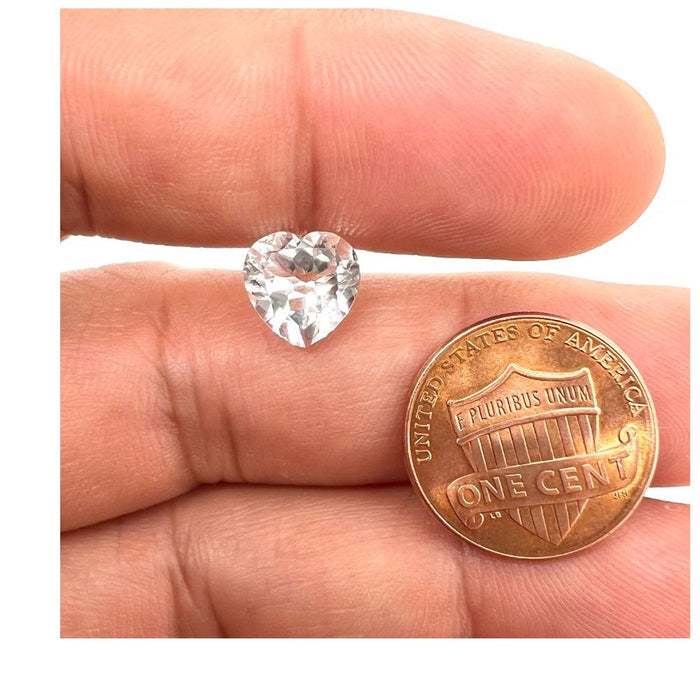 Natural Loose Heart White Crystal Quartz