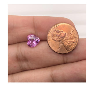 Synthetic Pink Sapphire Heart Cut