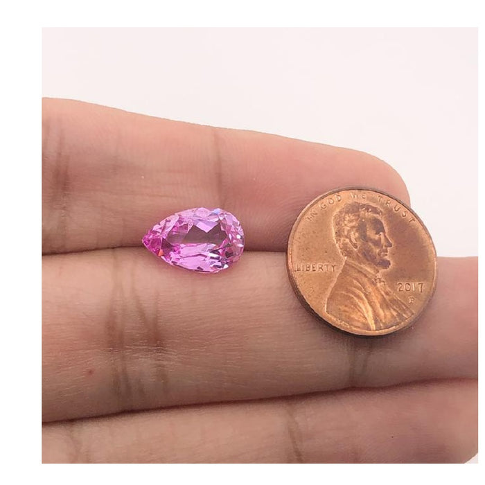 Synthetic Pear Shape Swiss Made Rough Pink Sapphire from 5x3MM-18x13MM