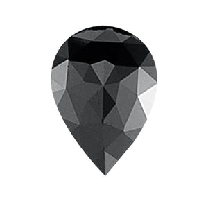Treated Fancy Black Diamond Pear Rose Cut