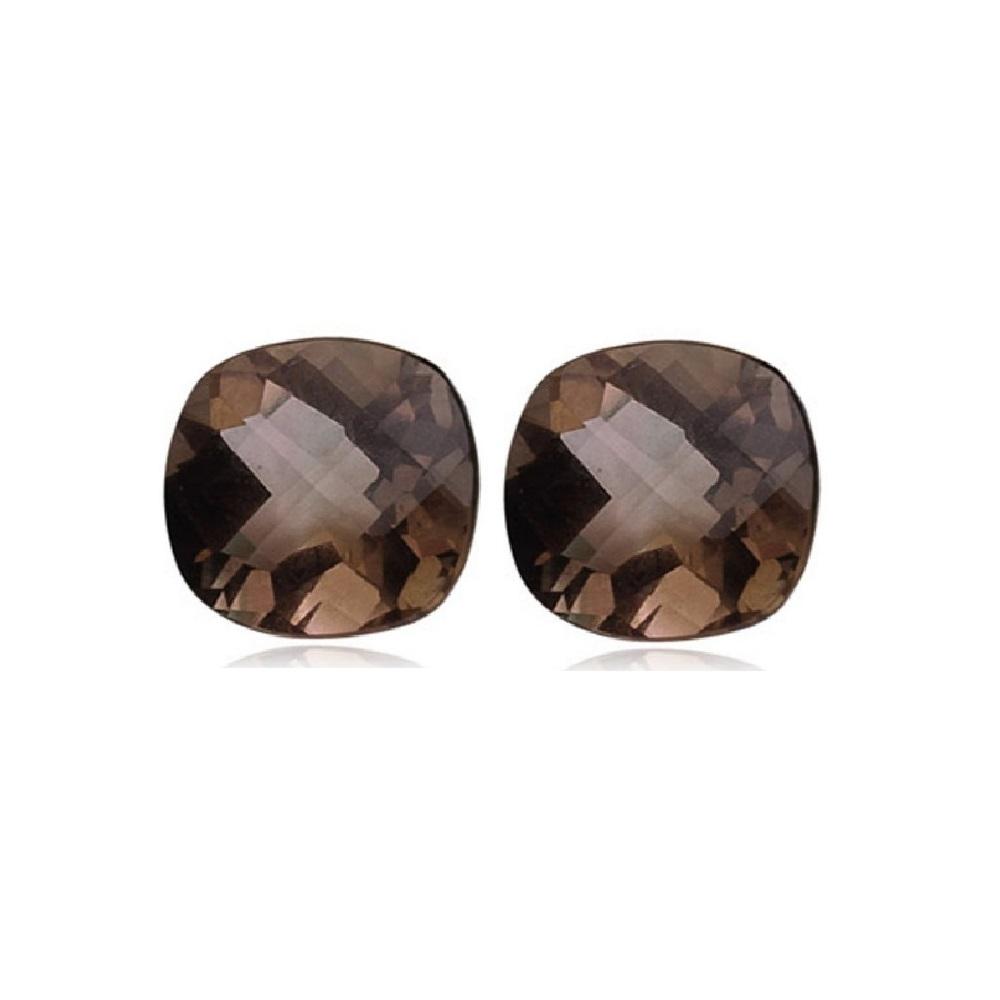 Natural Loose Smokey Quartz Cushion Checkered Cut - (Squarish)