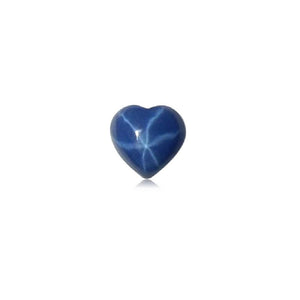 Lab Created Synthetic Blue Star Sapphire Heart Cabochon