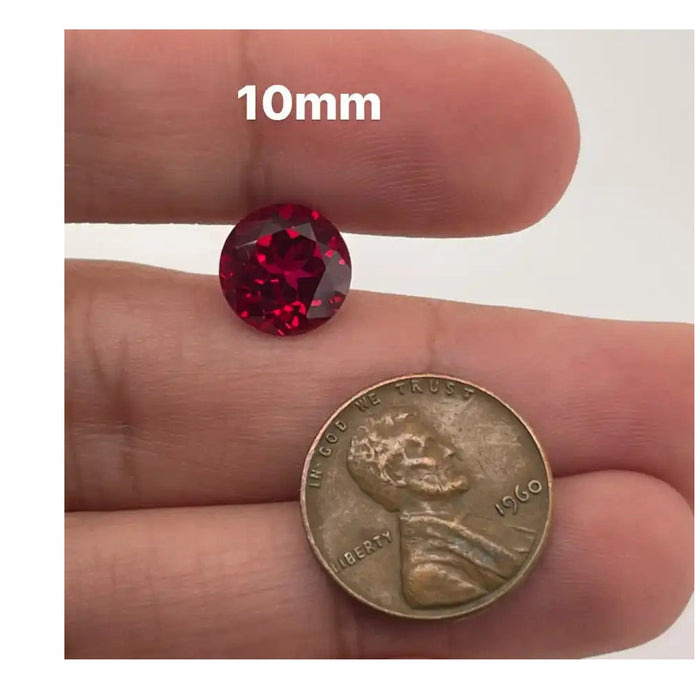 Synthetic Ruby Round Cut Rough Corundum