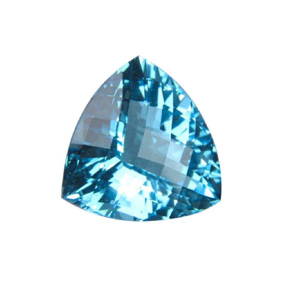 Swiss Blue Topaz Trillion Checkered Cut