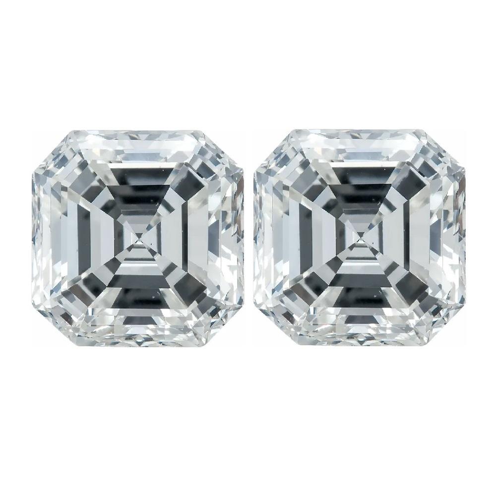 Natural Asscher Cut GHI Color Loose White Diamond