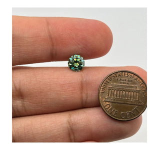 Lime Green Round Cut Best Moissanite