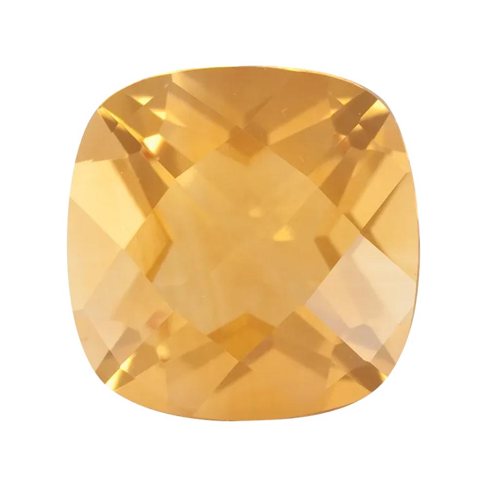 Natural Yellow Citrine Cushion Checkerboard Cut