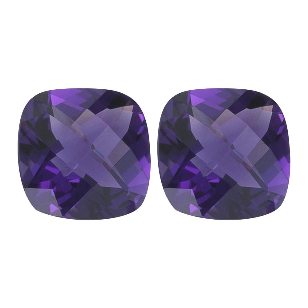 Natural Loose African Amethyst Cushion Checkered - (Squarish)