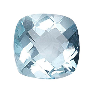 Natural Aquamarine Cushion Checkered Cut - (Squarish)