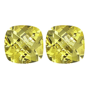 Natural Lemon Citrine Cushion Checkered Cut - (Squarish)