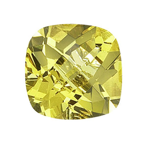 Natural Lemon Citrine Cushion Checkered Cut - (Squarish)