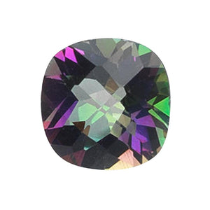 Natural Mystic Green Topaz Cushion Checkered AAA Loose Gemstone Available in 5MM-14MM
