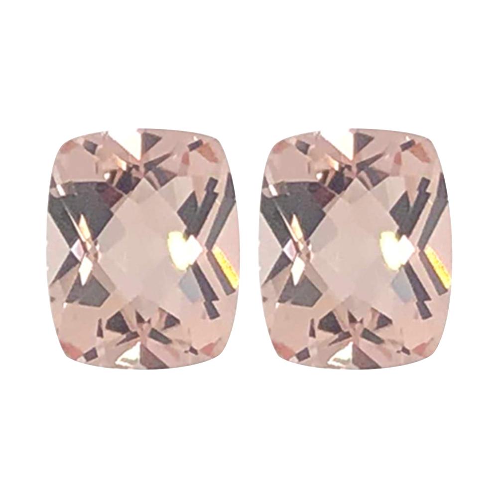 Natural Morganite Cushion Checkered Cut - (Elongated)
