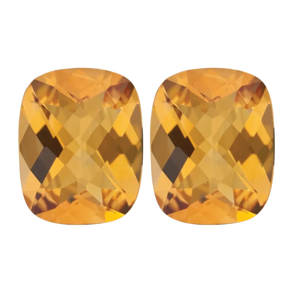Natural Yellow Citrine Cushion Checkered Cut - (Elongated)