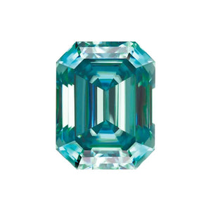 Lab Created Emerald Teal Moissanite