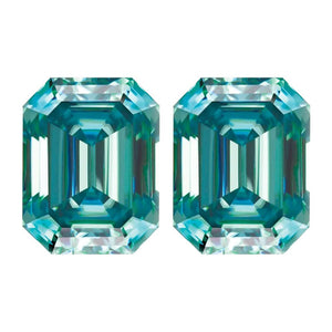 Lab Created Emerald Teal Moissanite